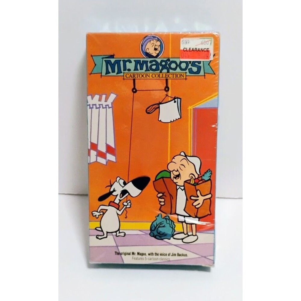 KID FLICKS MR. MAGOO’S CARTOON COLLECTION VOL 6 INDOOR MAGOO SEALED FULL BOX VHS